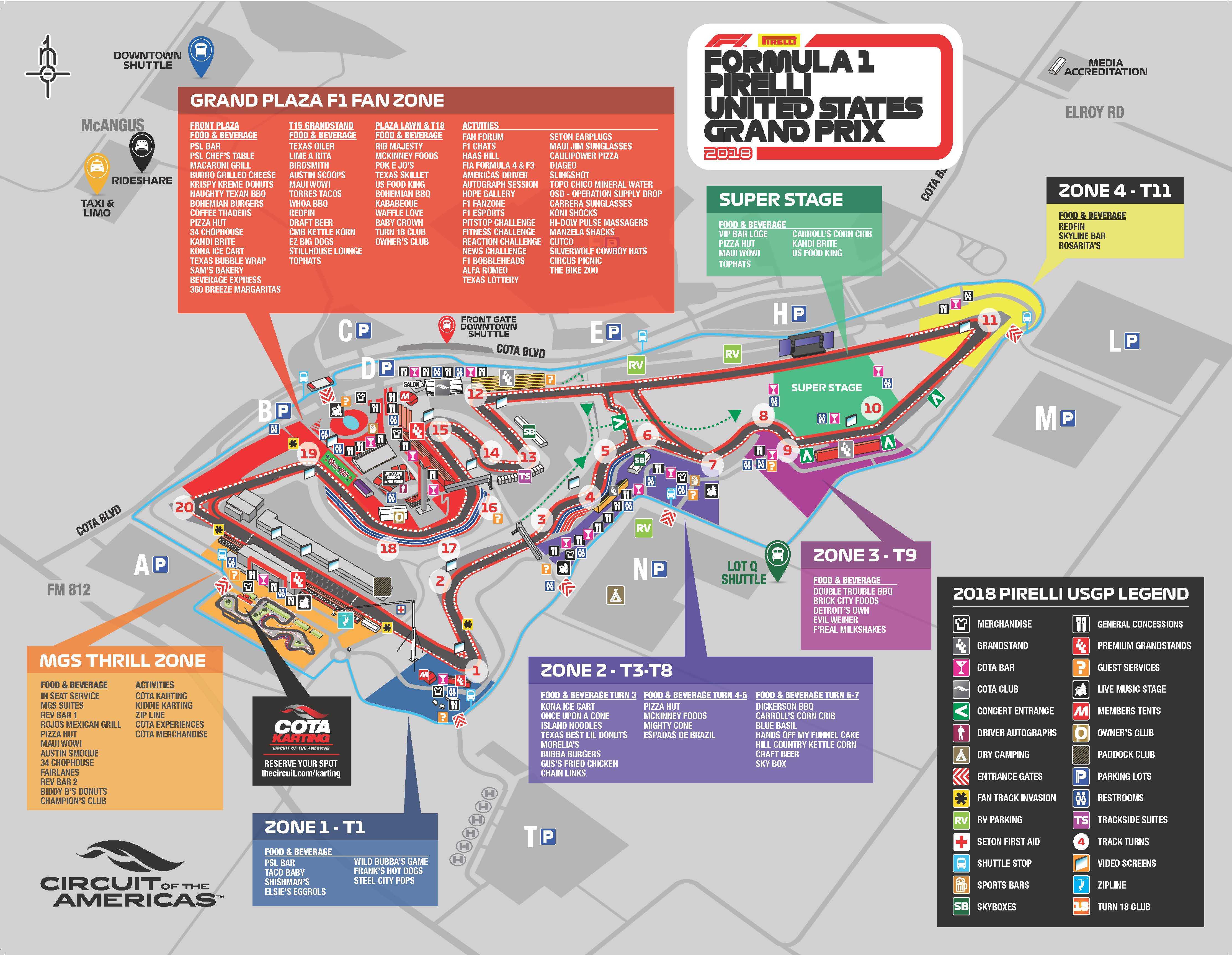 Formula 1 Austin Track Map